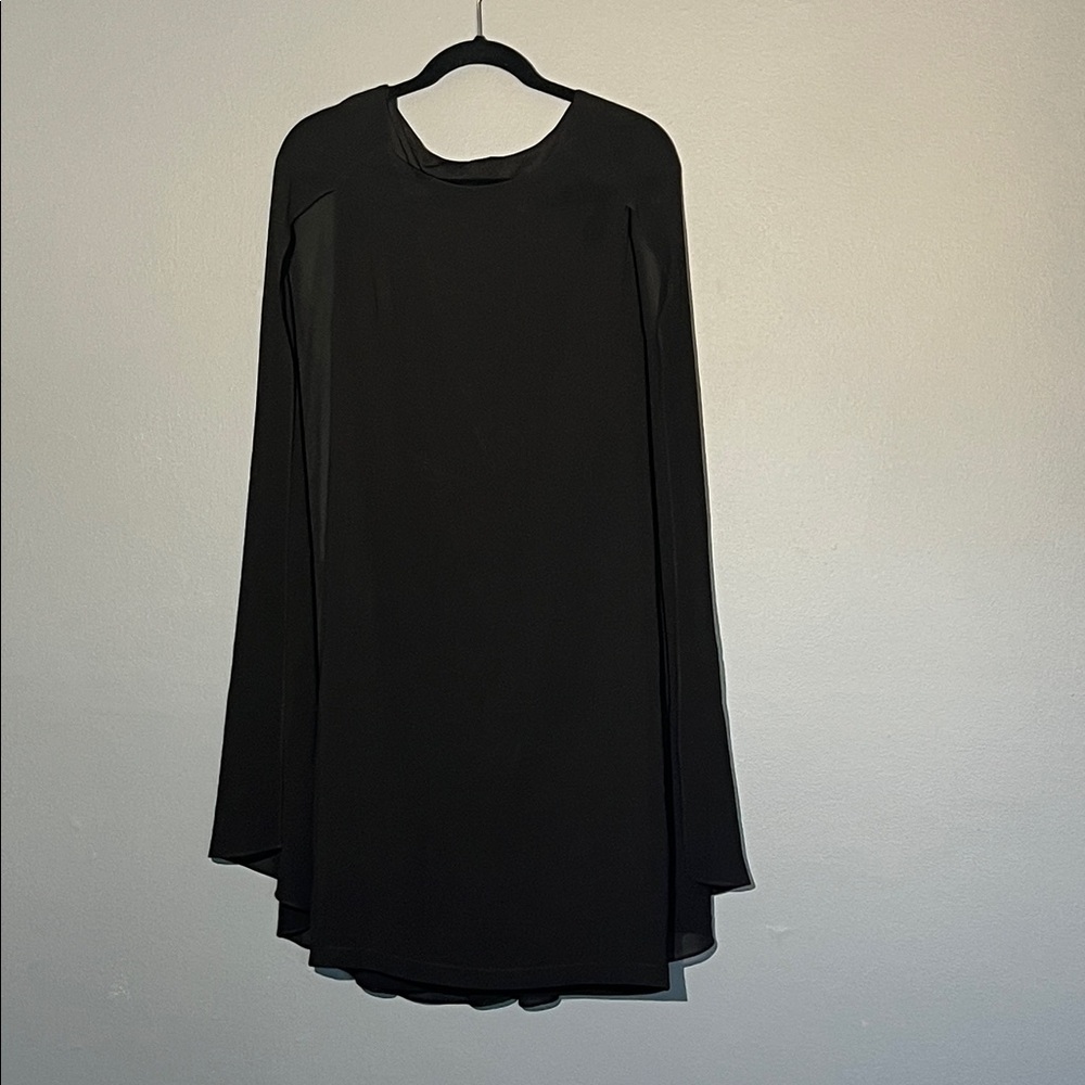 Joseph Ribkoff Black Midi Shift Dress with cape